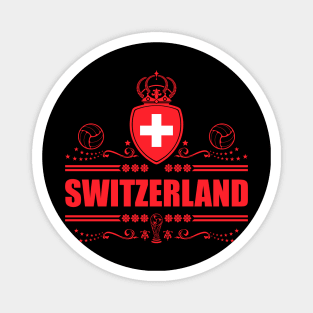 Switzerland Football Gifts | Red Vignette Magnet